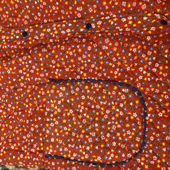 Red Floral Quilted House Coat Robe - Picture 7 of 10